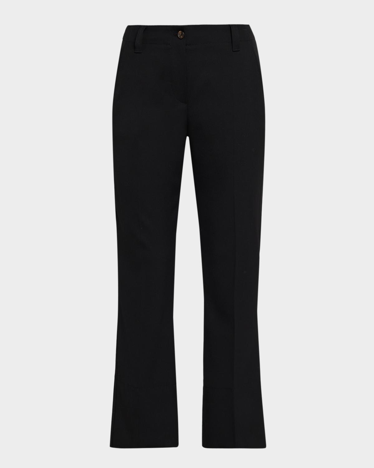 Wool Gabardine Kickflare Ankle Trousers