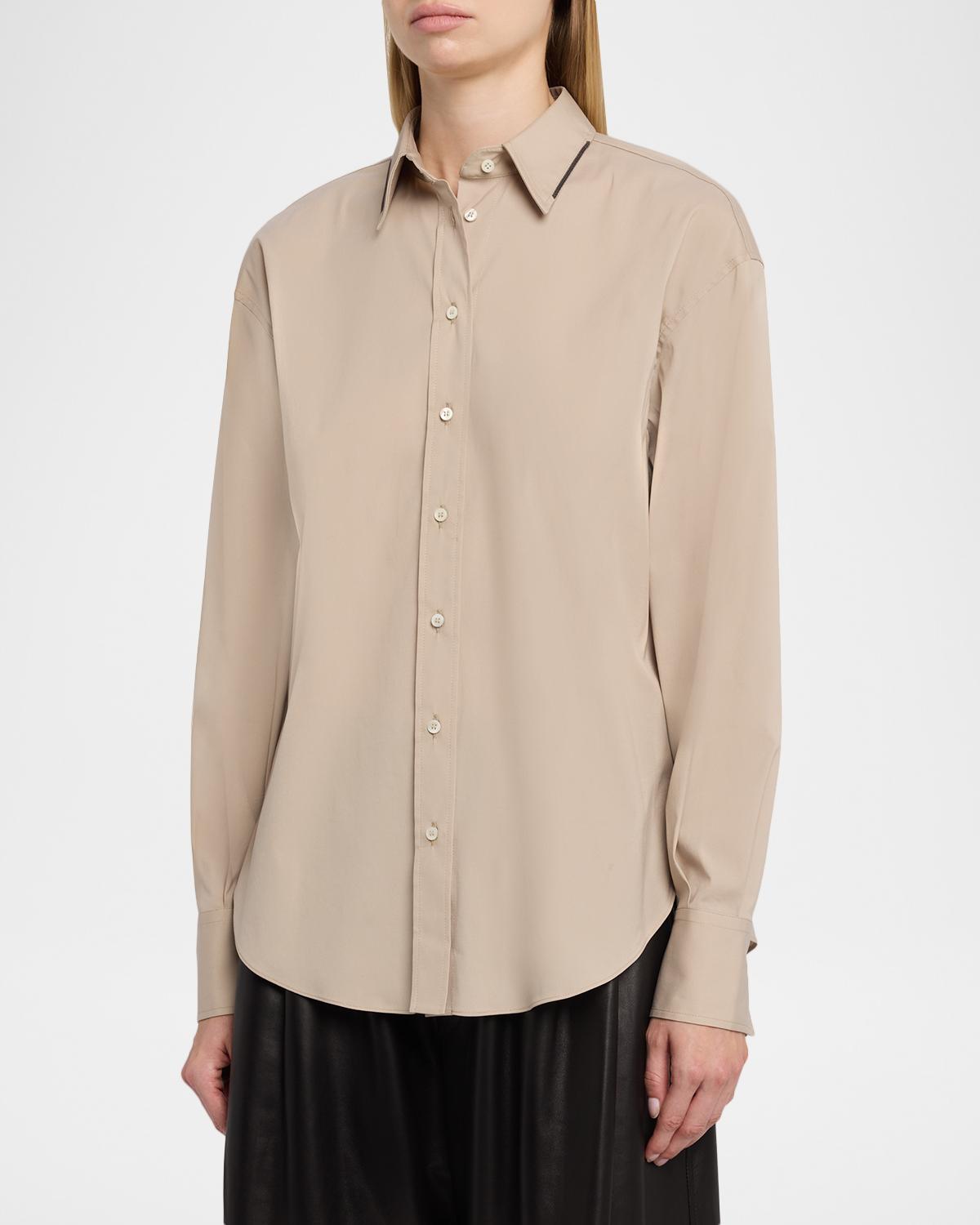 Stretch Poplin Buttoned Shirt - thumbnail 4