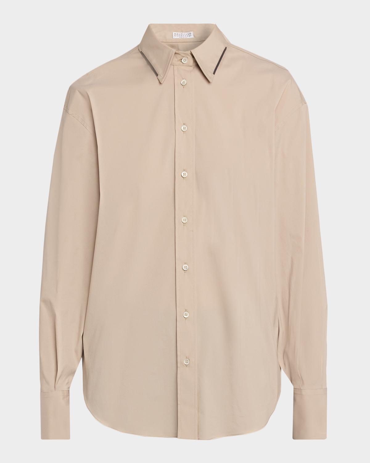 Stretch Poplin Buttoned Shirt