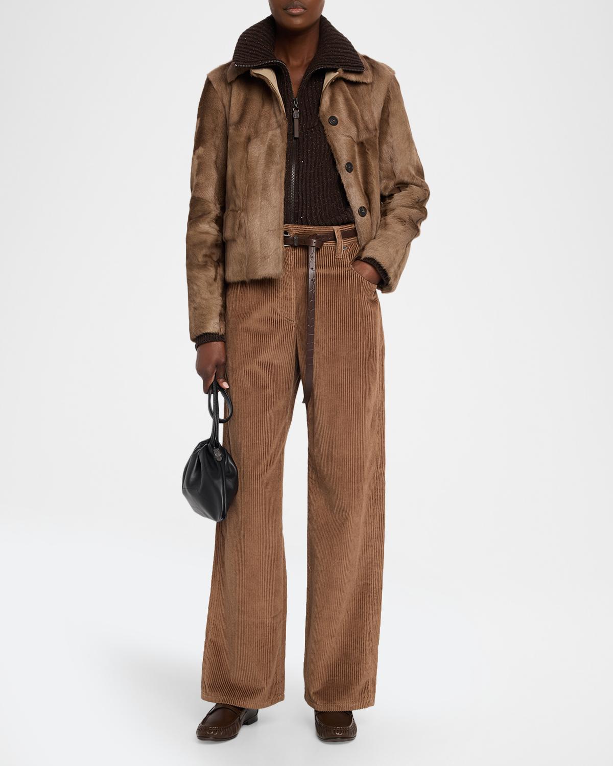 Cotton Corduroy Straight-Leg Pants - thumbnail 2