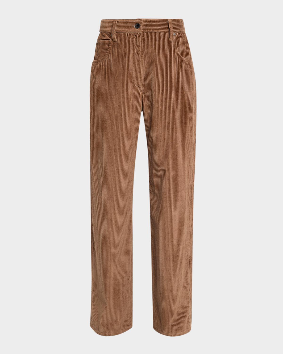 Cotton Corduroy Straight-Leg Pants