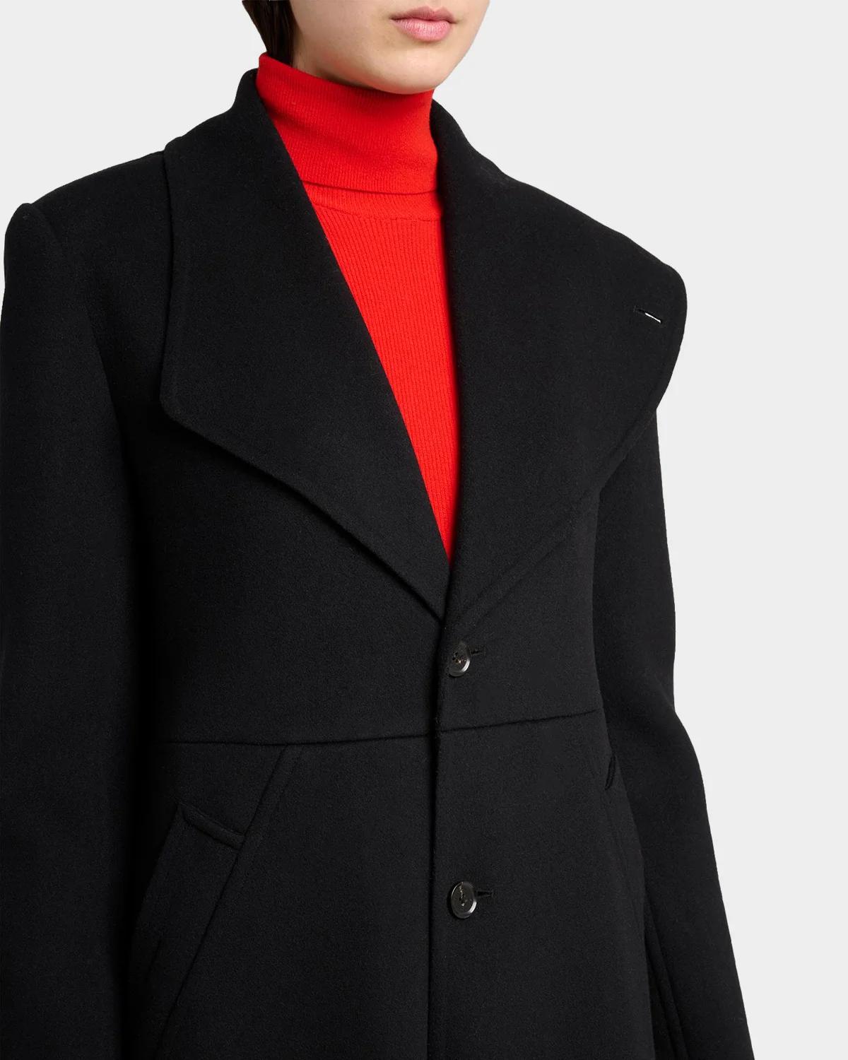 Alix Embellished Compact Melton Wool Long Coat - thumbnail 5