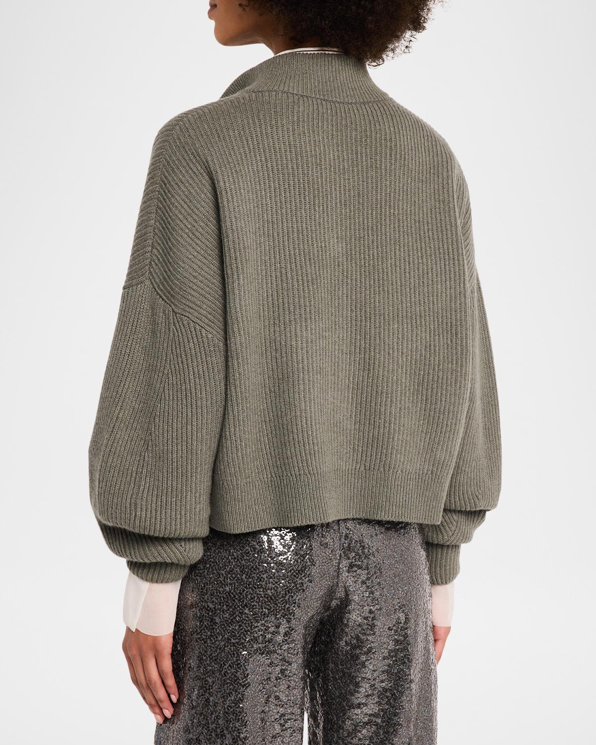 Cashmere-Blend Timeless Buttoned Sweater - thumbnail 3