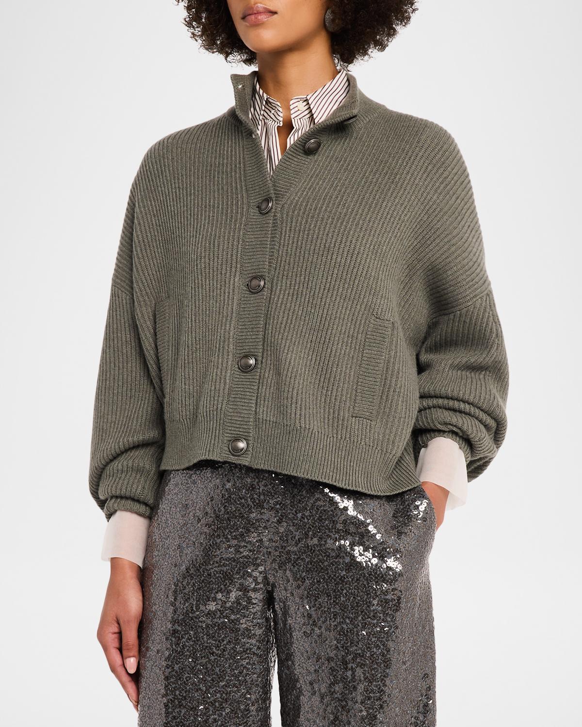 Cashmere-Blend Timeless Buttoned Sweater - thumbnail 4