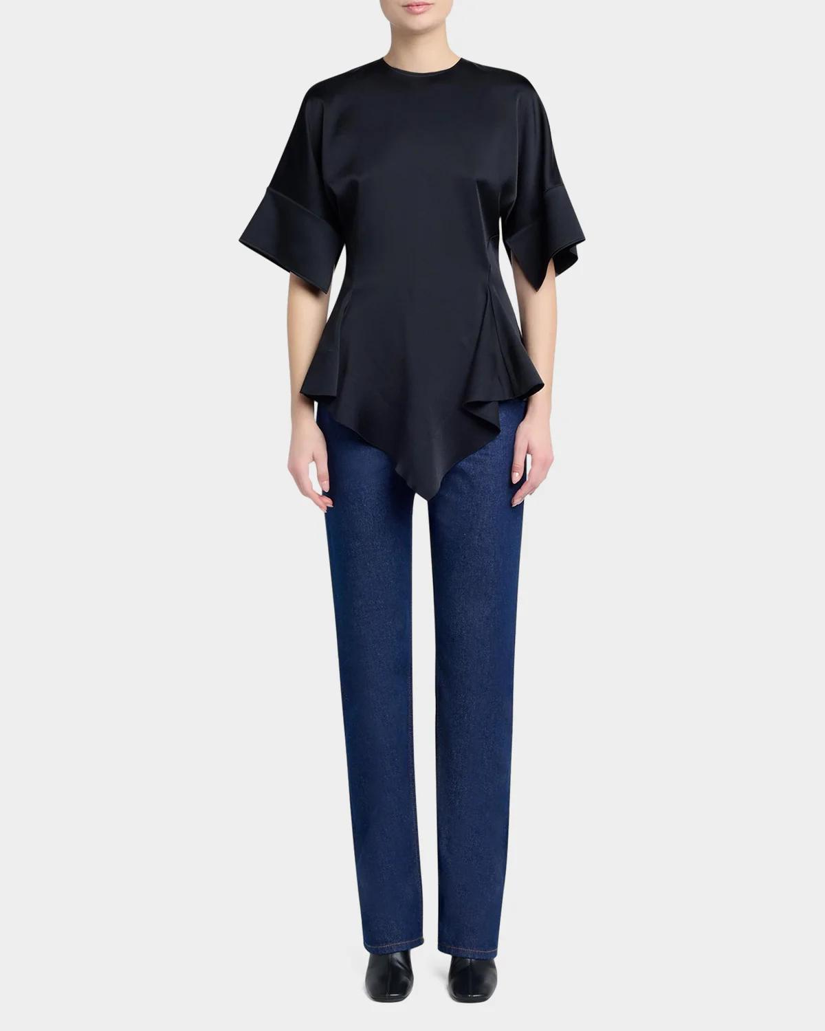 Ruffled Satin Top - thumbnail 2