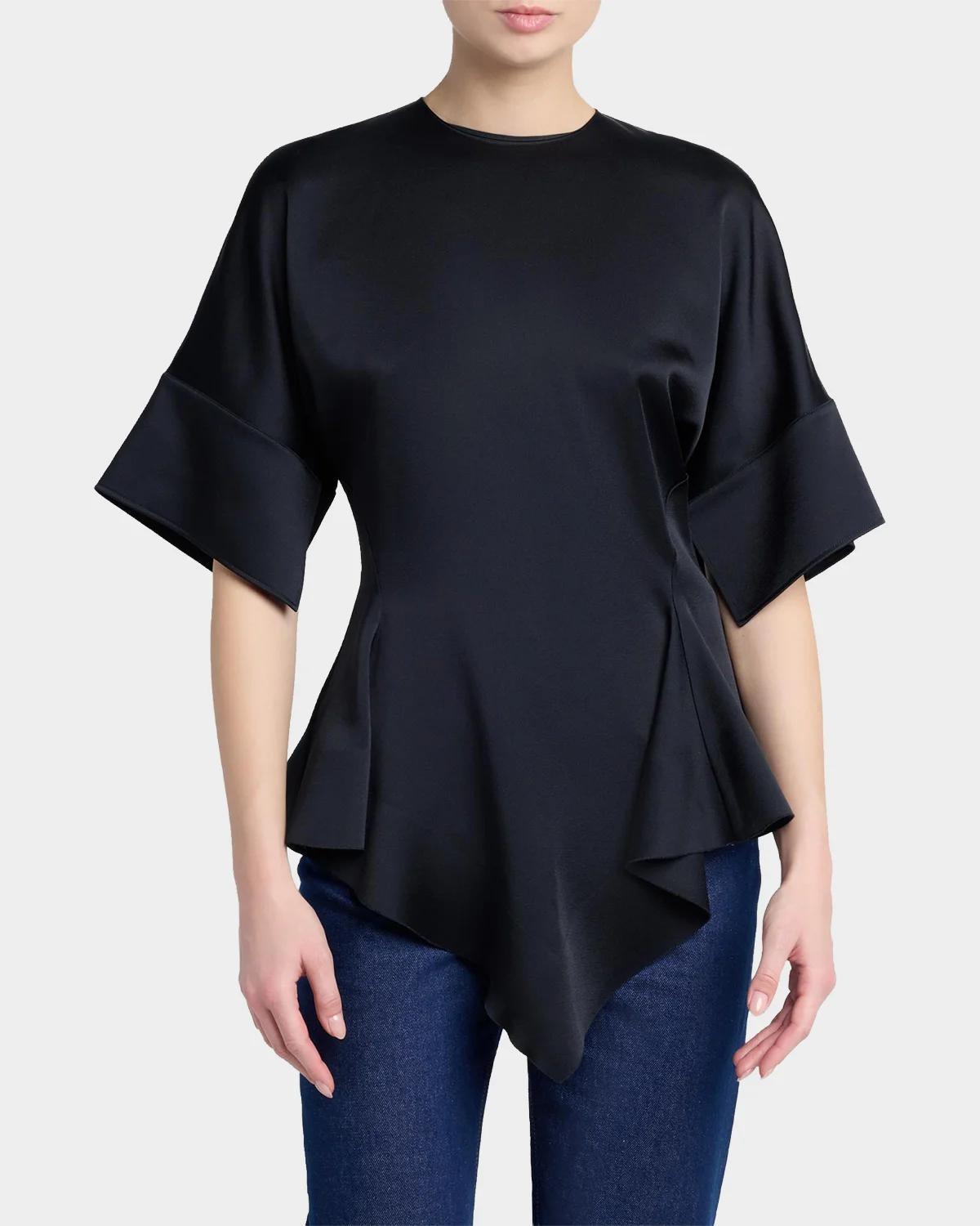 Ruffled Satin Top - thumbnail 4