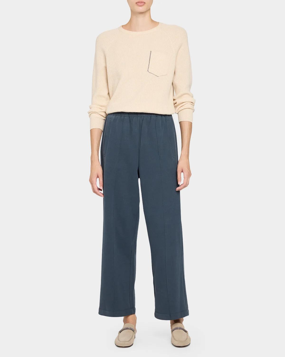 Smooth Cotton Fleece Ankle Sweatpants - thumbnail 2