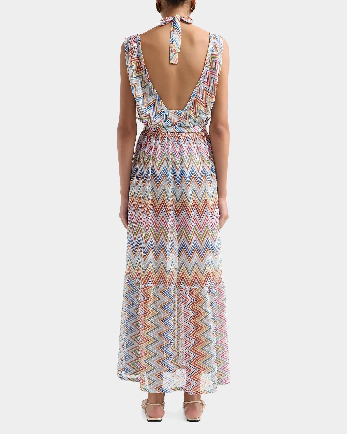 Long Zig Zag Tulle Dress Coverup - thumbnail 3