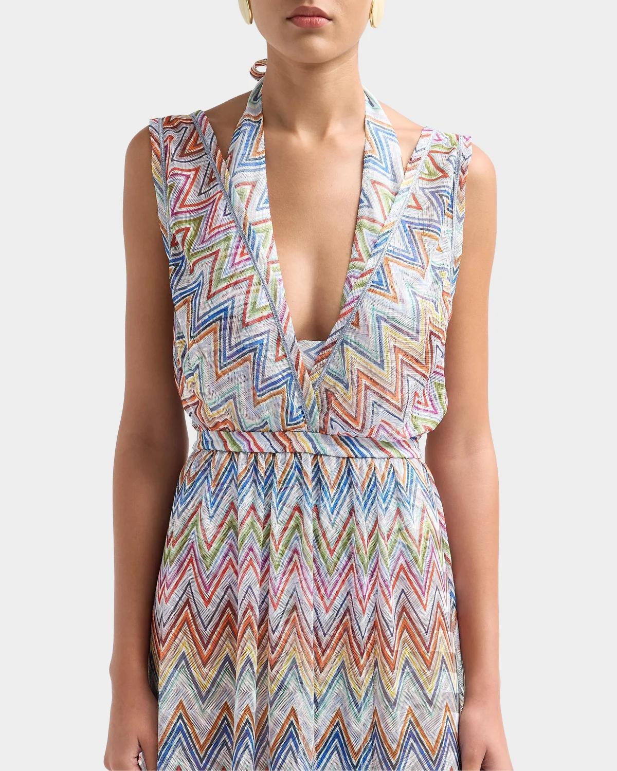 Long Zig Zag Tulle Dress Coverup - thumbnail 5