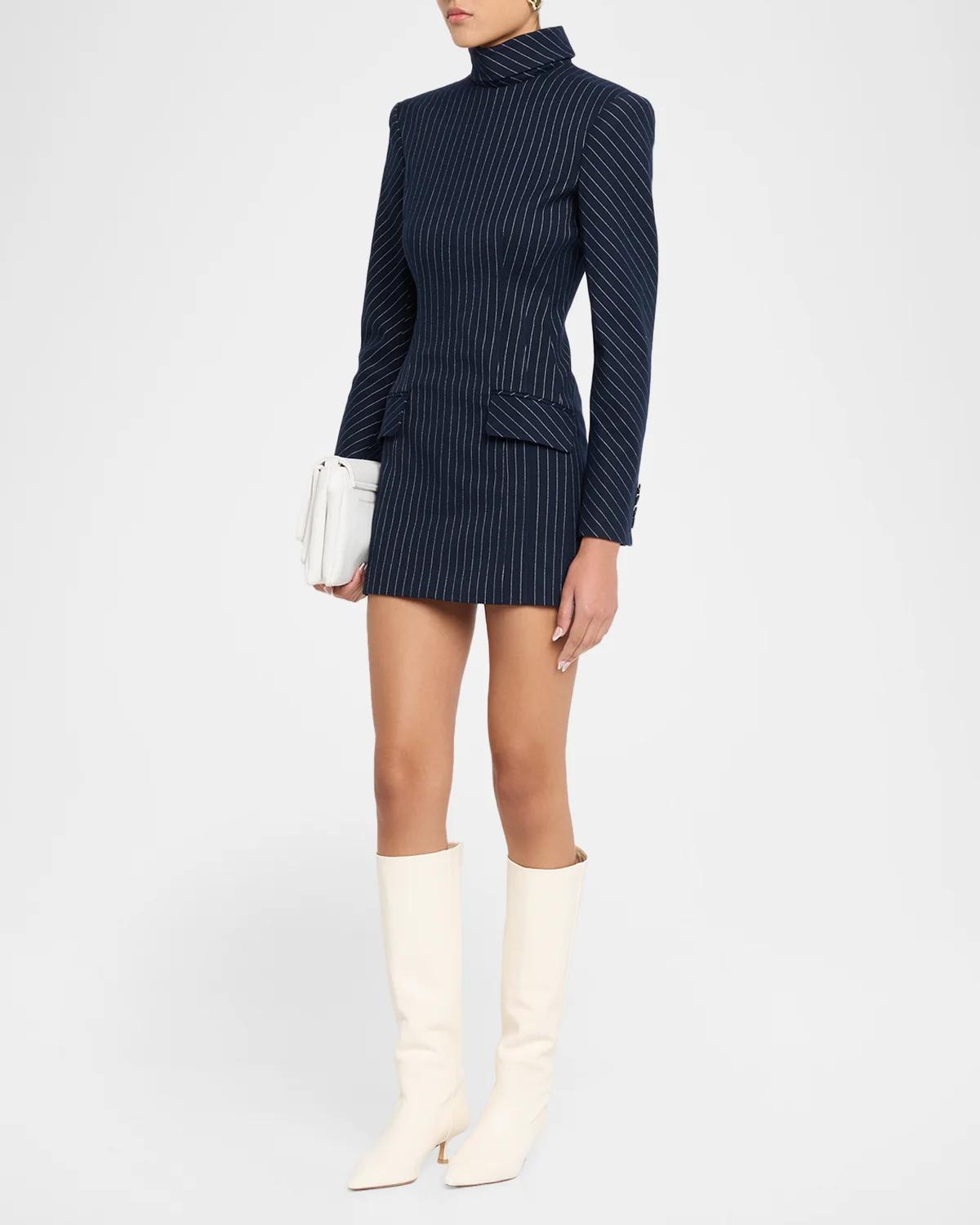 Toni Pinstripe Mini Dress - thumbnail 4