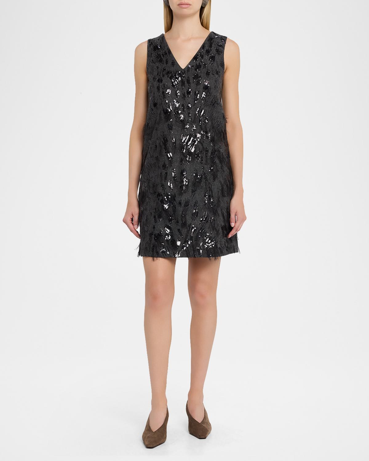Animalier Sequin V-Neck Mini Dress - thumbnail 2