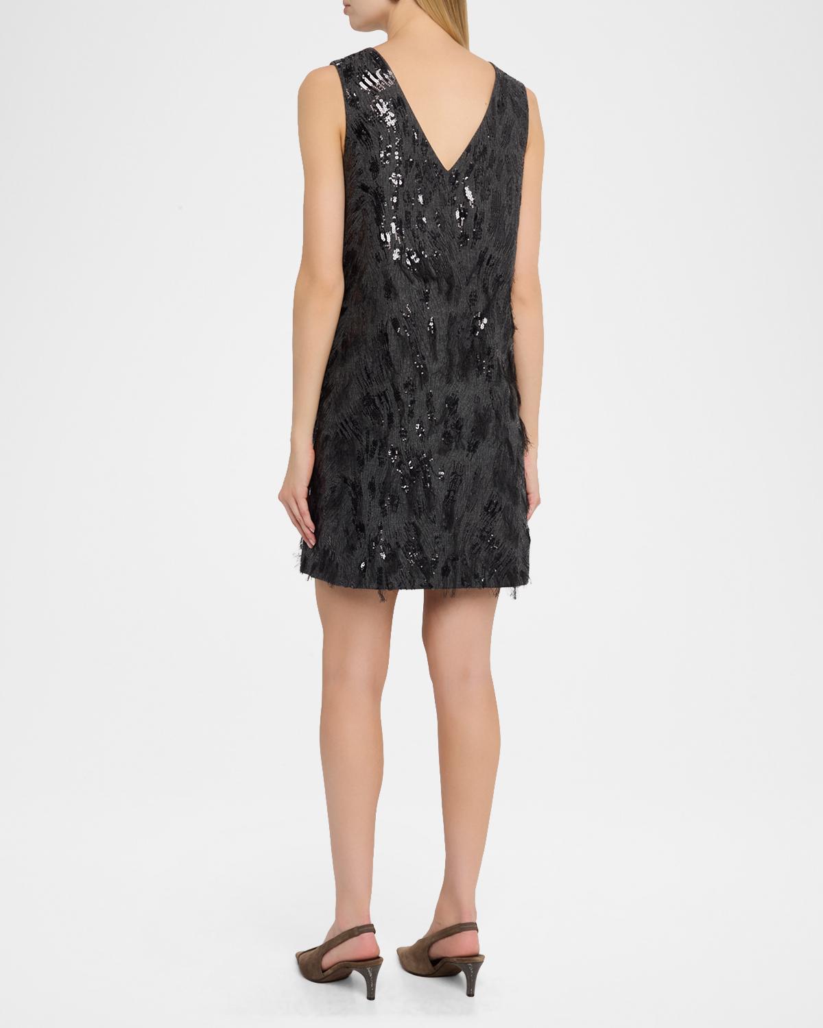 Animalier Sequin V-Neck Mini Dress - thumbnail 3