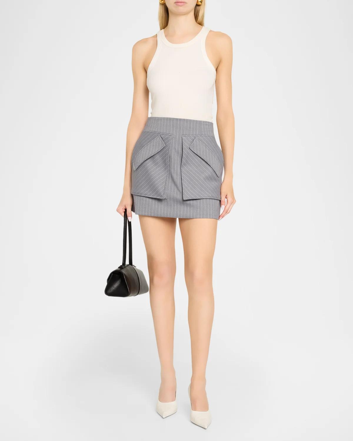 Cherry Grey Pinstripe Skirt - thumbnail 2