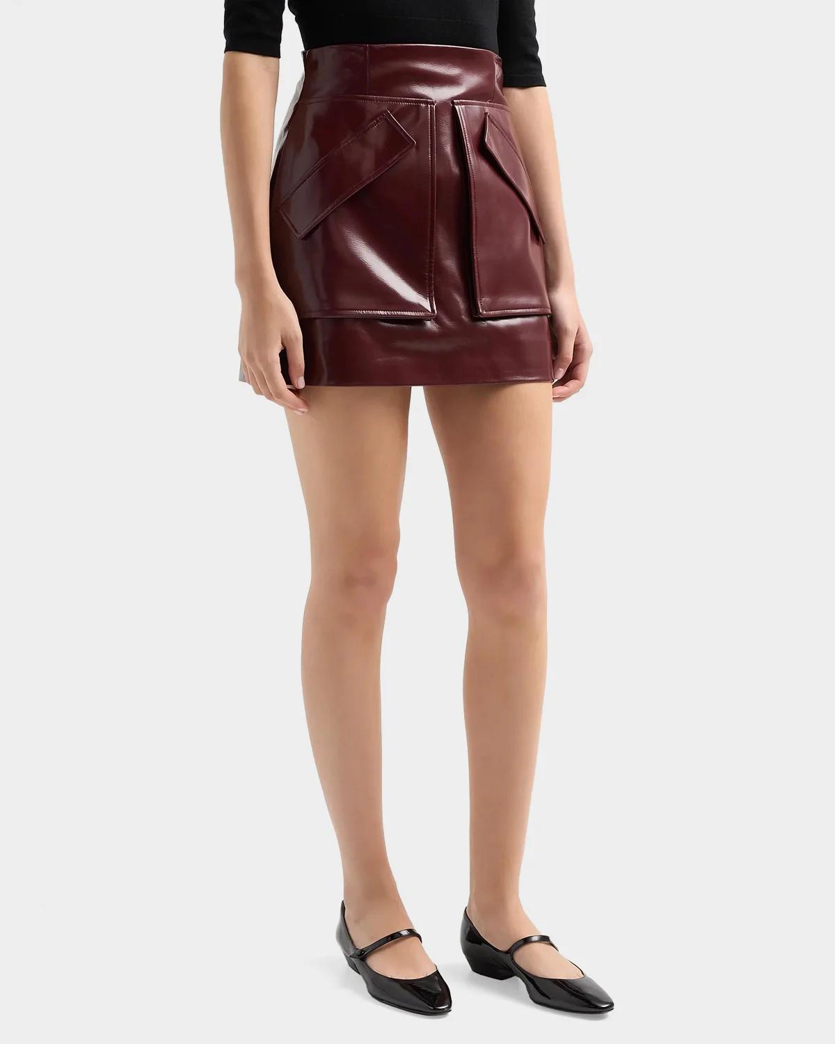 Cherry Faux Leather Mini Skirt - thumbnail 5
