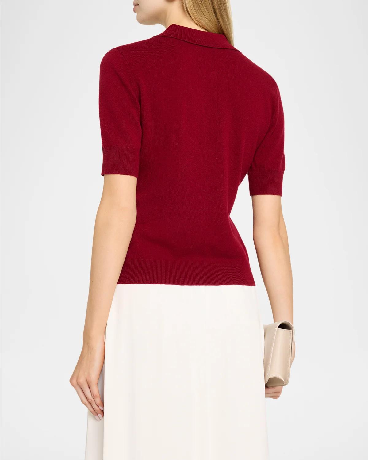 Ailey Embroidered Wool-Cashmere Polo Sweater - thumbnail 3