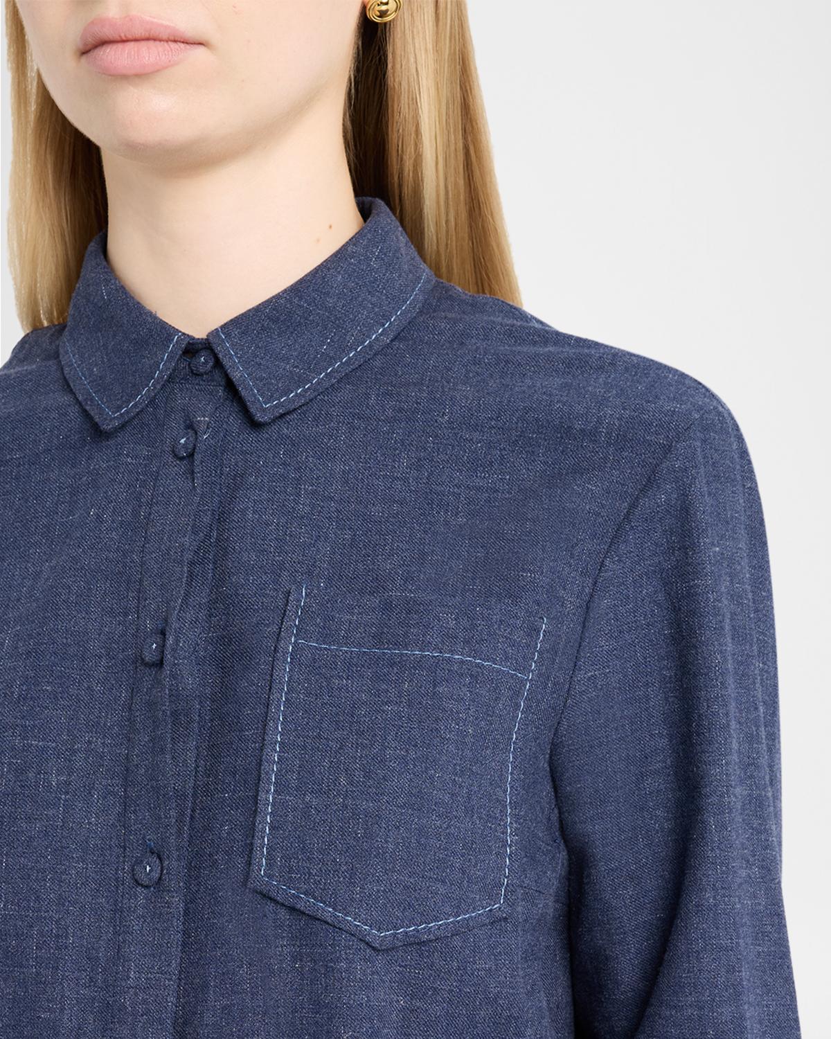 Cutwork Embroidered Cotton Button-Down Shirt - thumbnail 5
