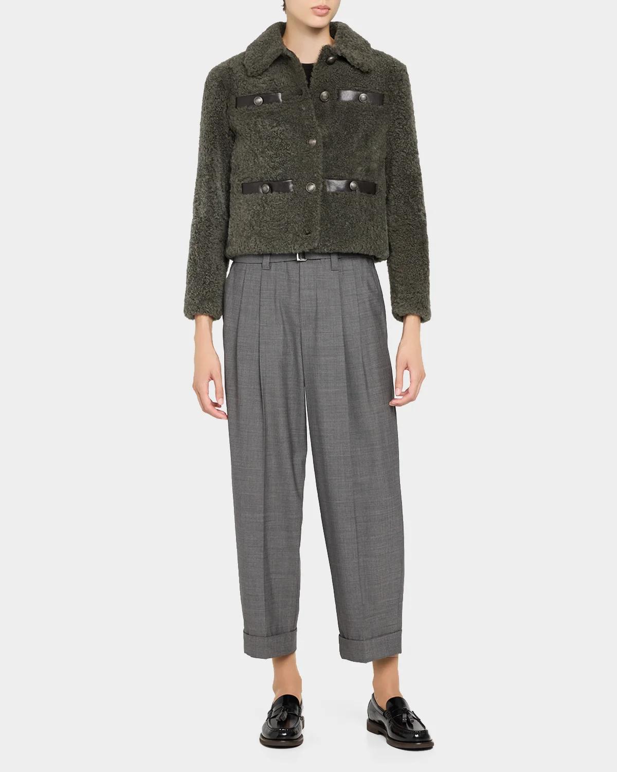 Fuzzy Soft Lamb Shearling Jacket - thumbnail 2