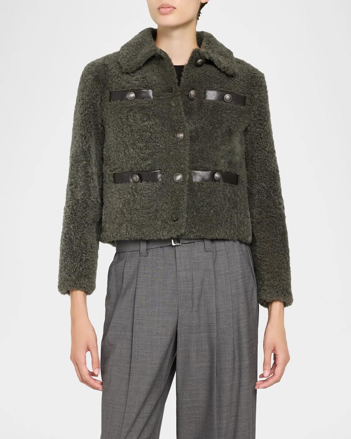 Fuzzy Soft Lamb Shearling Jacket - thumbnail 4
