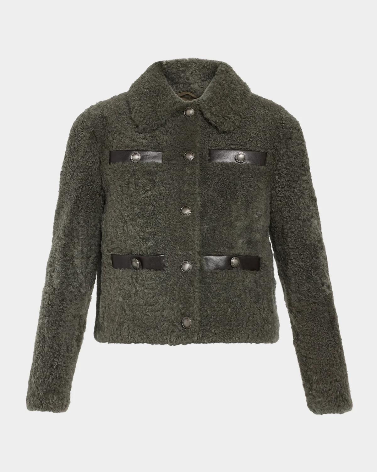 Fuzzy Soft Lamb Shearling Jacket
