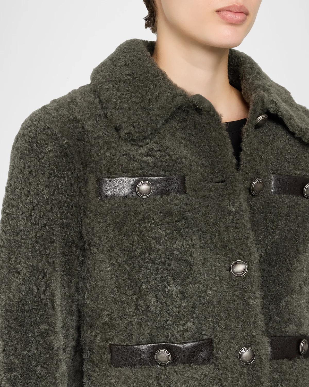 Fuzzy Soft Lamb Shearling Jacket - thumbnail 5