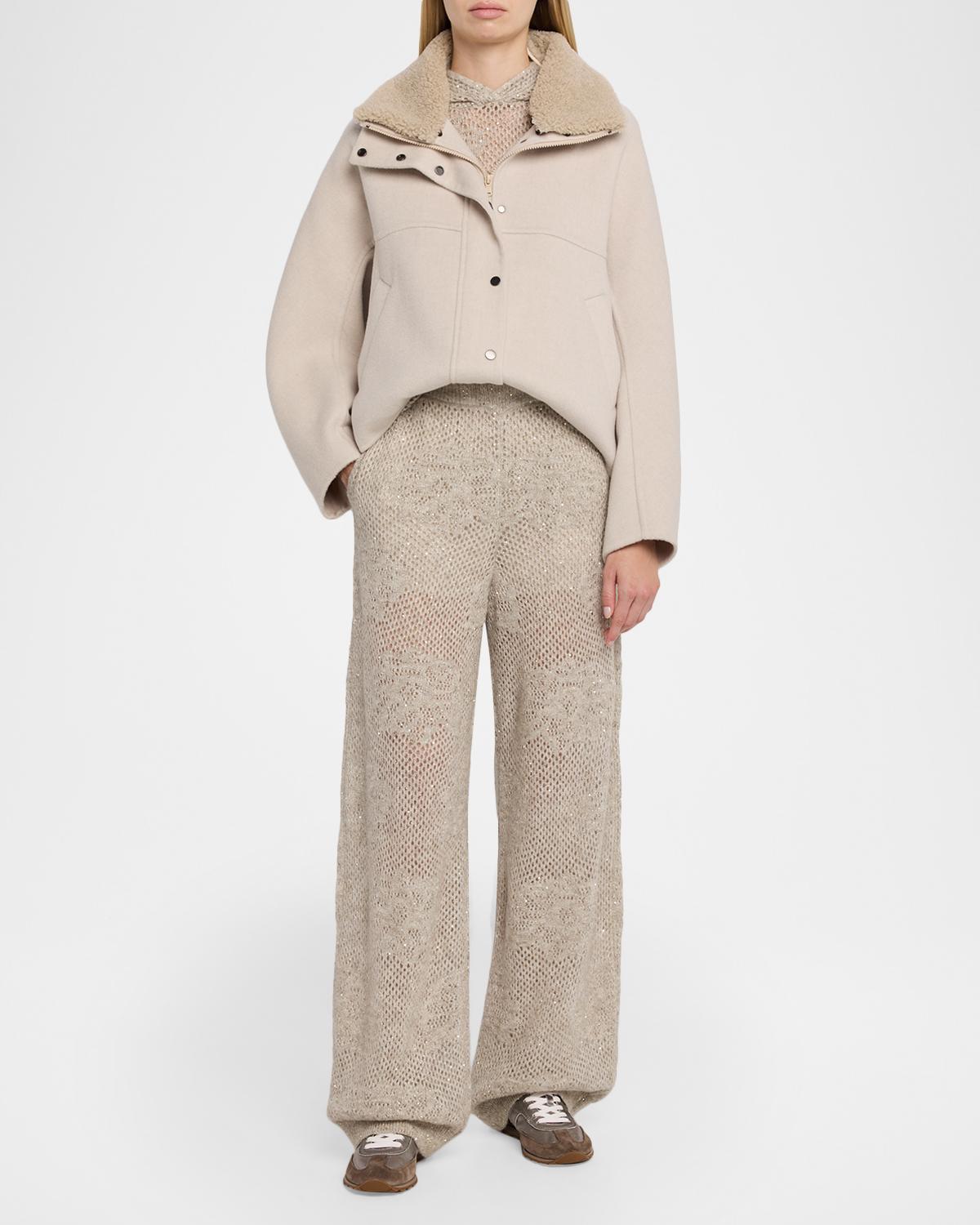 Wool-Cashmere Coat With Lamb Shearling Collar - thumbnail 2