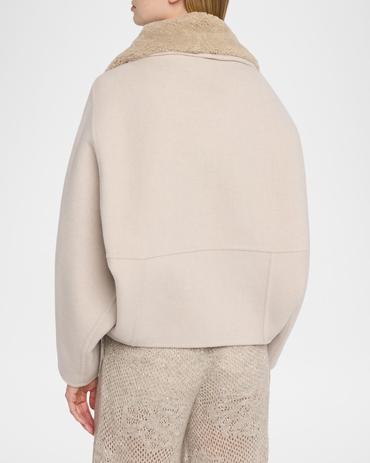 Wool-Cashmere Coat With Lamb Shearling Collar - thumbnail 3