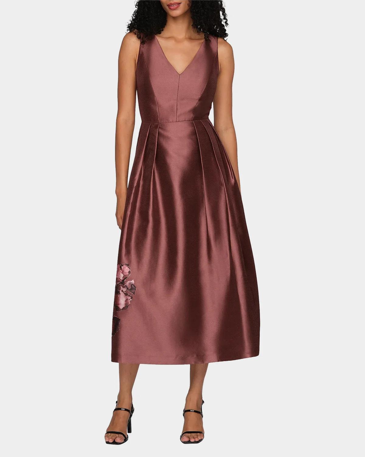 Blakely Border Print Tea-Length Cocktail Dress - thumbnail 2