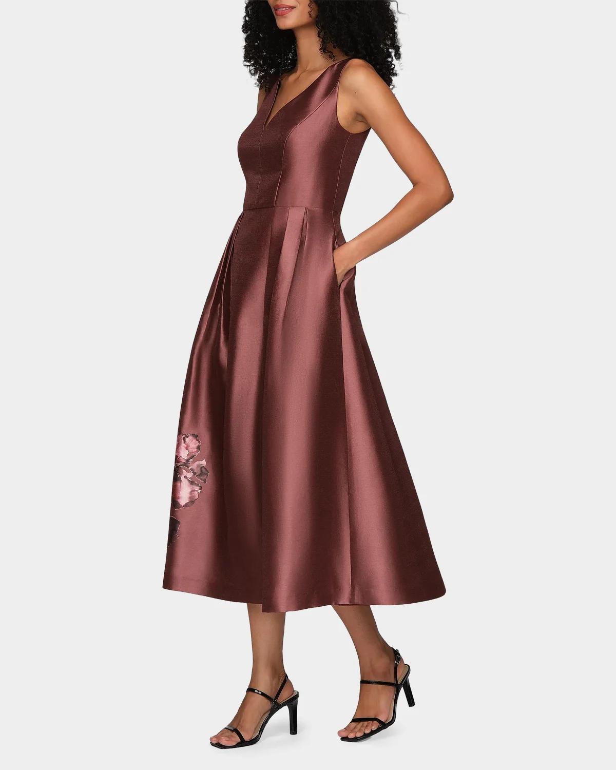 Blakely Border Print Tea-Length Cocktail Dress - thumbnail 4