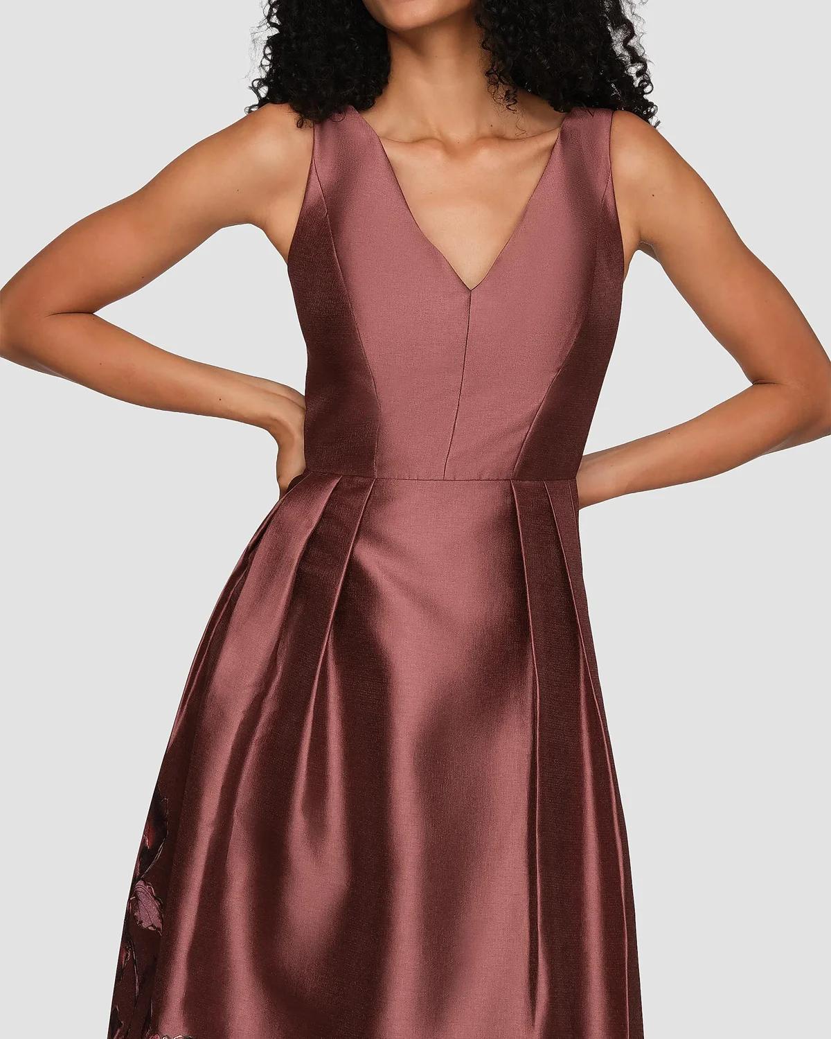 Blakely Border Print Tea-Length Cocktail Dress - thumbnail 6