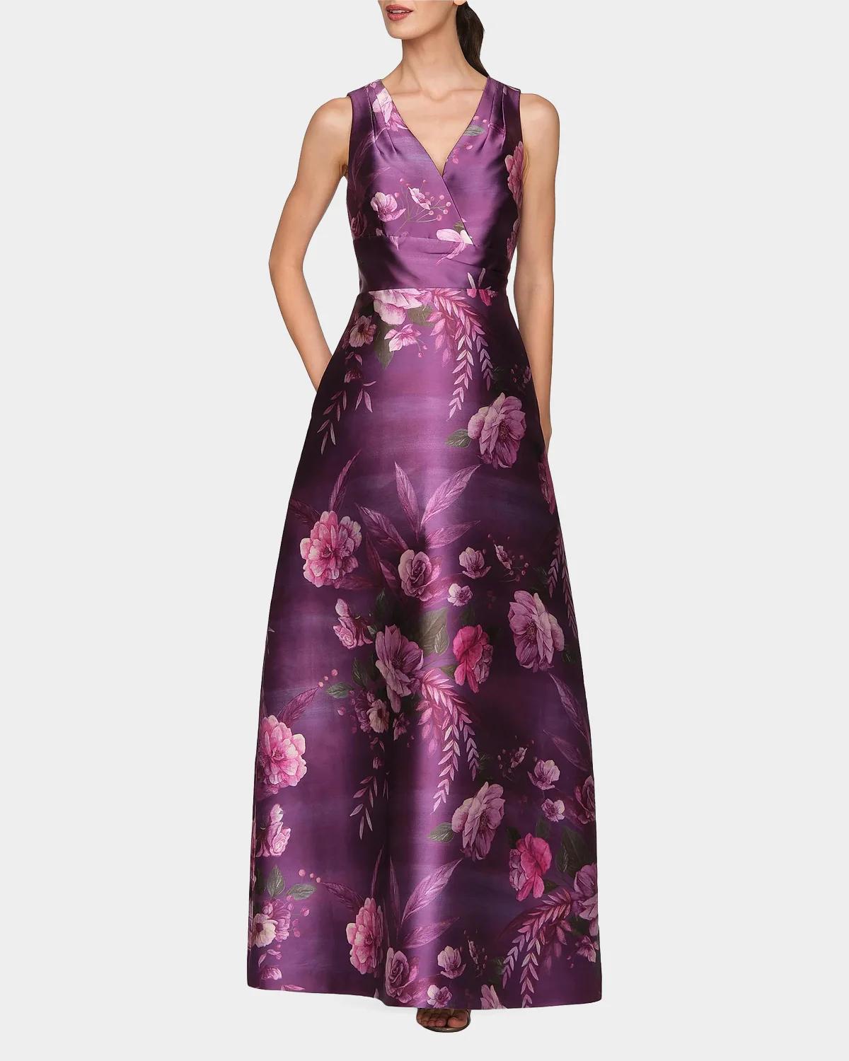 Rosalind Floral V-Neck Gown - thumbnail 2