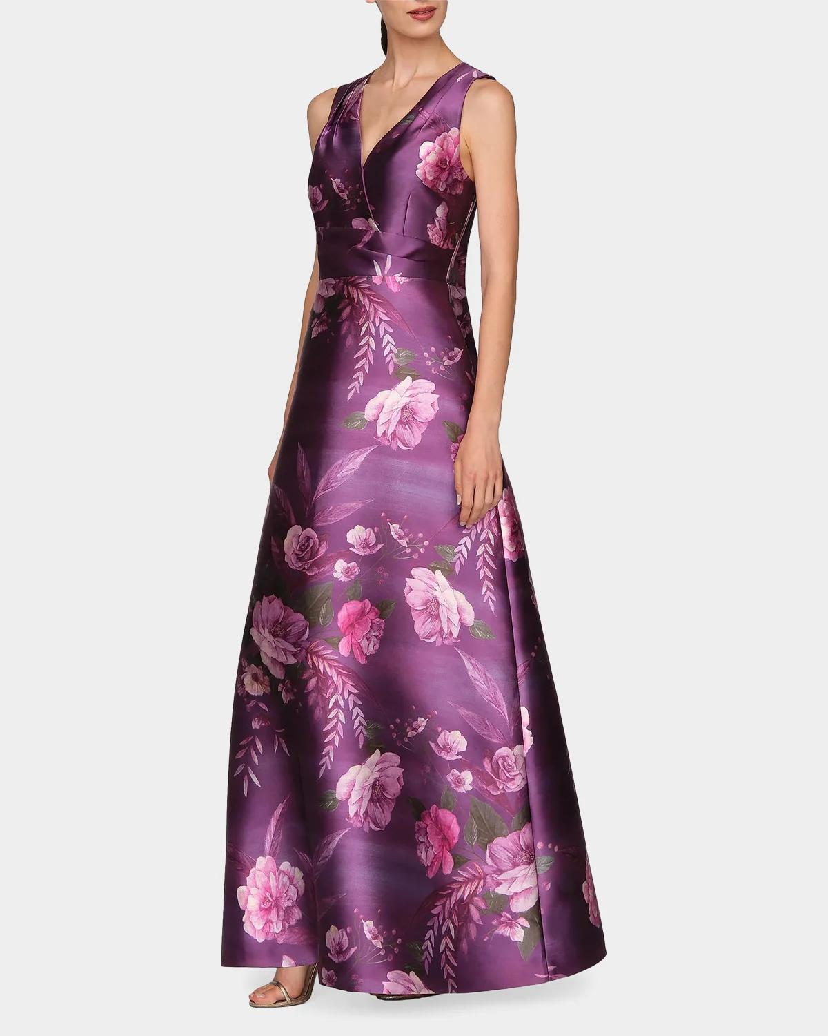 Rosalind Floral V-Neck Gown - thumbnail 4