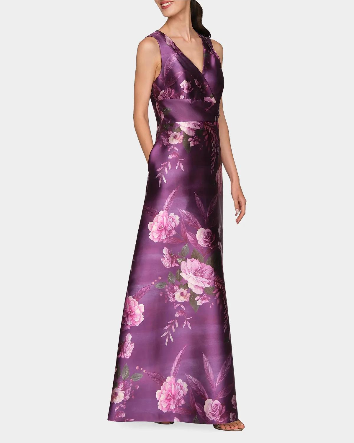 Rosalind Floral V-Neck Gown - thumbnail 5