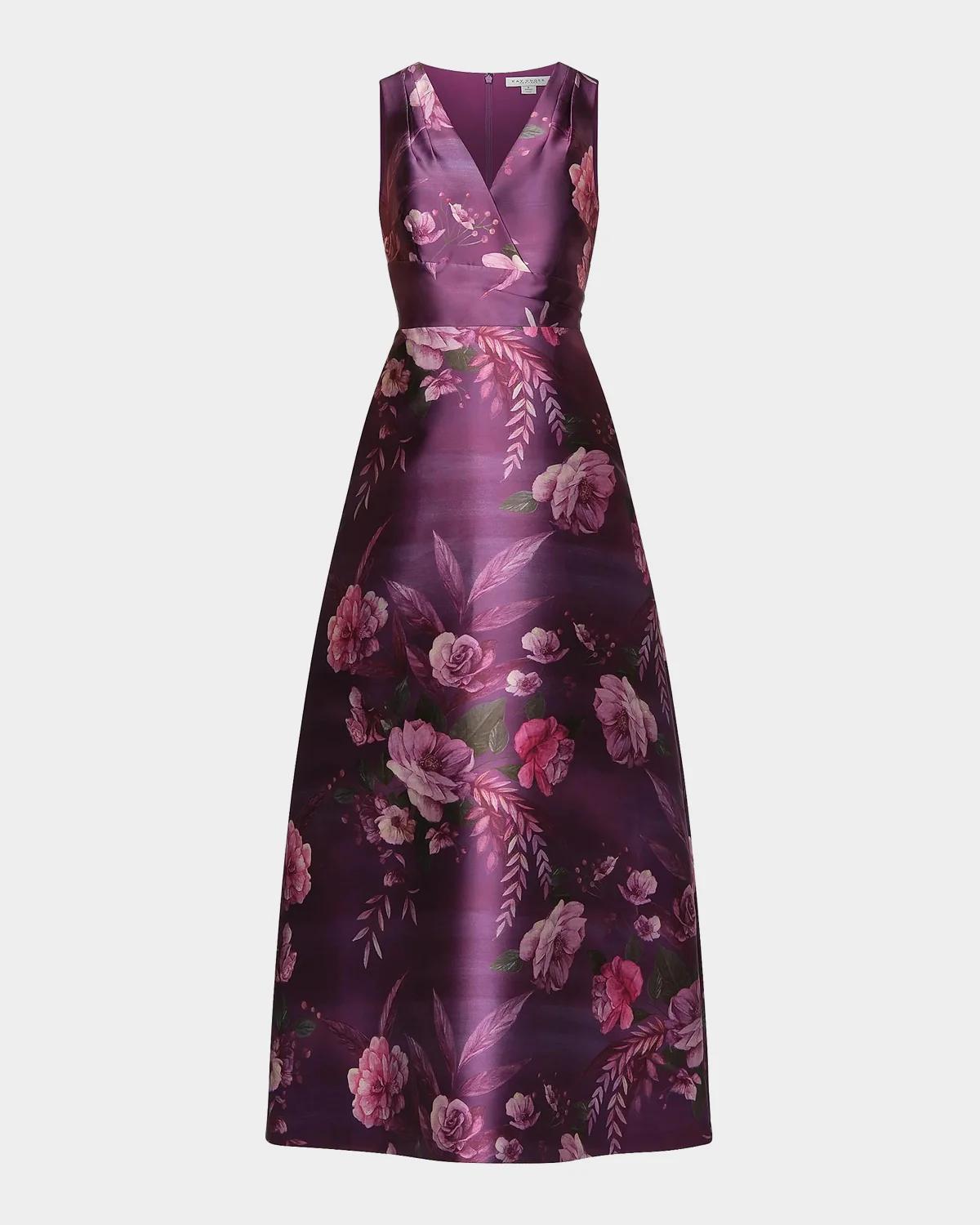 Rosalind Floral V-Neck Gown