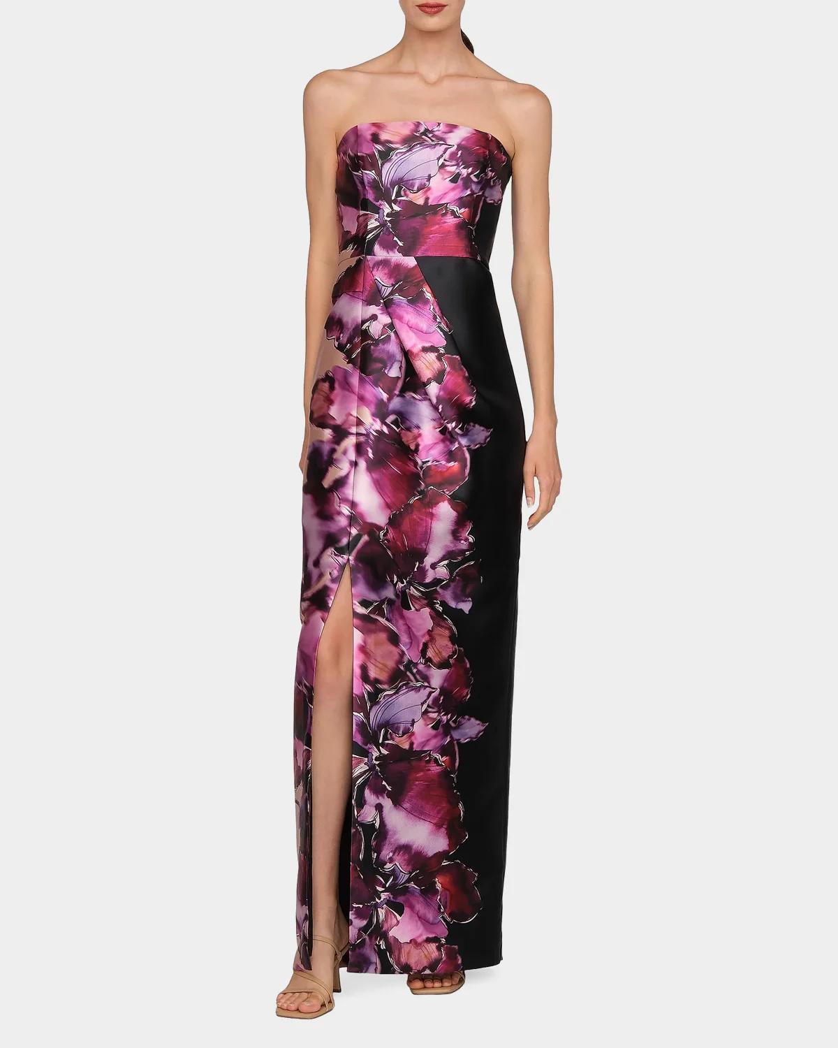 Alana Floral Mikado Column Gown - thumbnail 4