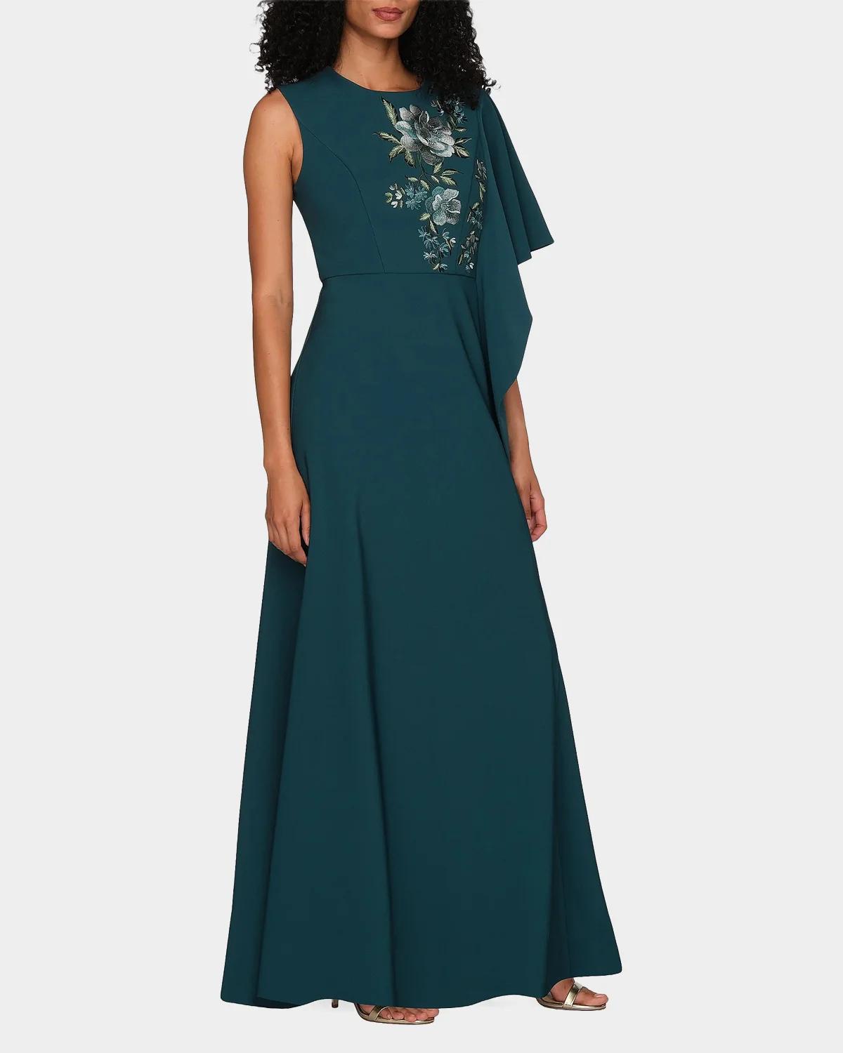Alisha Floral-Embroidered Caftan Gown - thumbnail 2