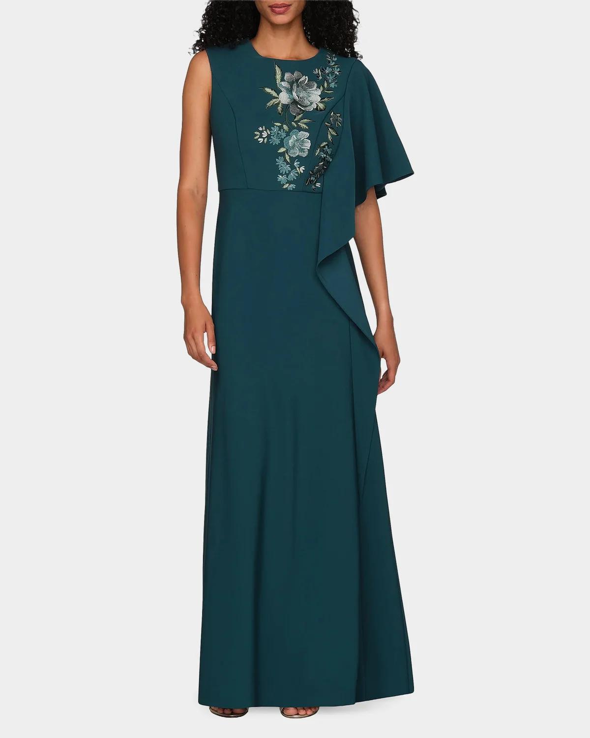 Alisha Floral-Embroidered Caftan Gown - thumbnail 4