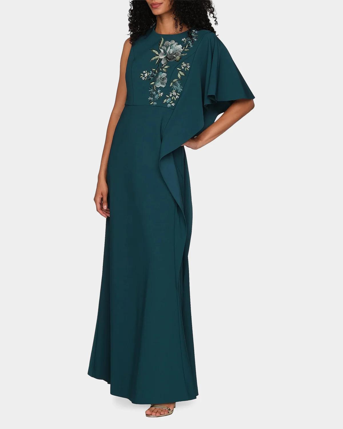 Alisha Floral-Embroidered Caftan Gown - thumbnail 5