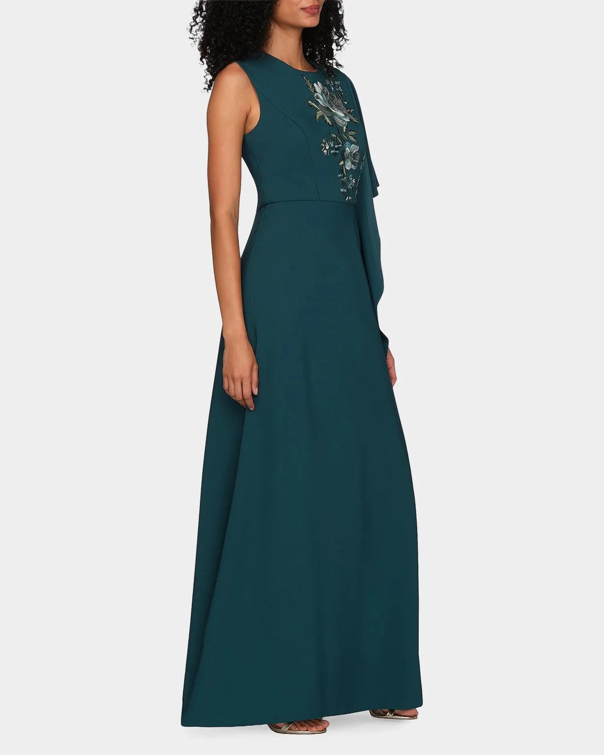 Alisha Floral-Embroidered Caftan Gown - thumbnail 7