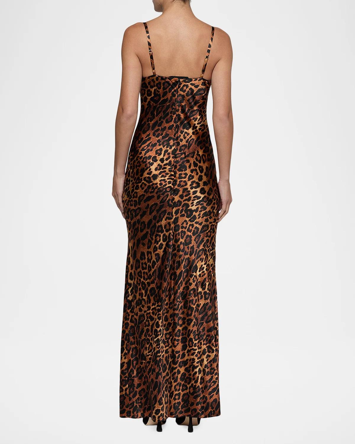 Sayla Leopard Silk Charmeuse Gown - thumbnail 2
