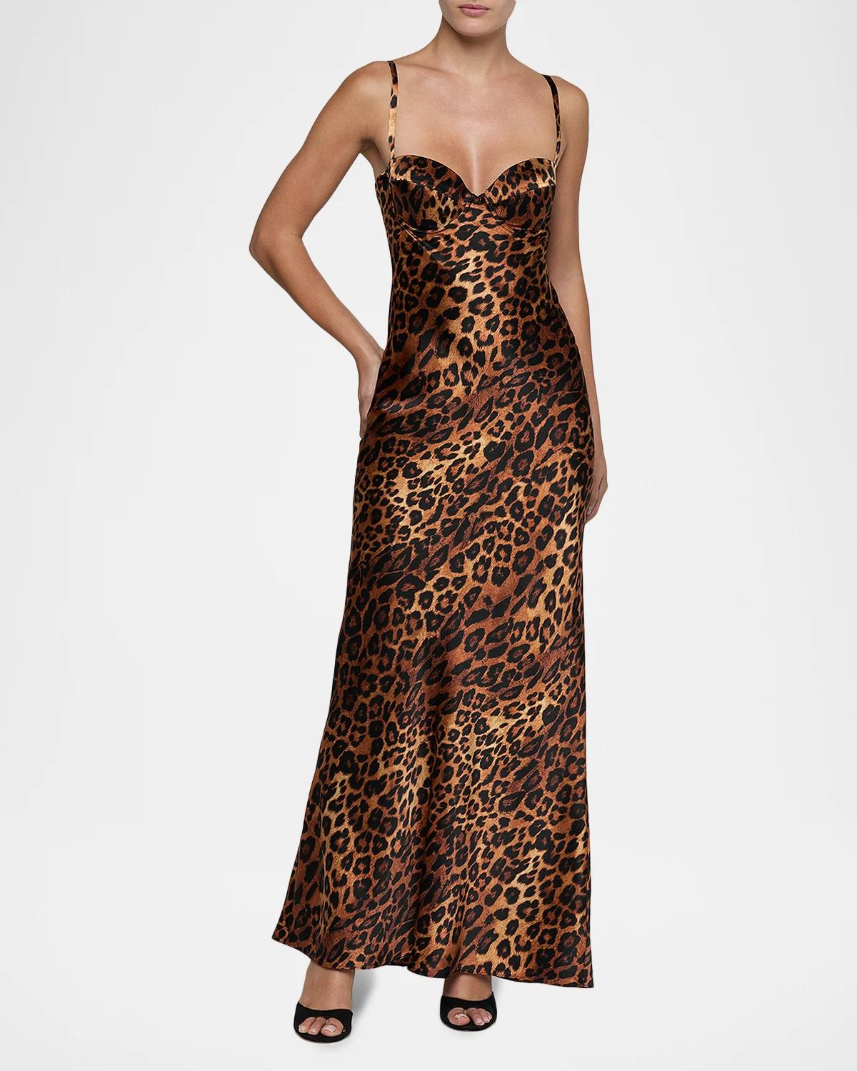 Sayla Leopard Silk Charmeuse Gown - thumbnail 3