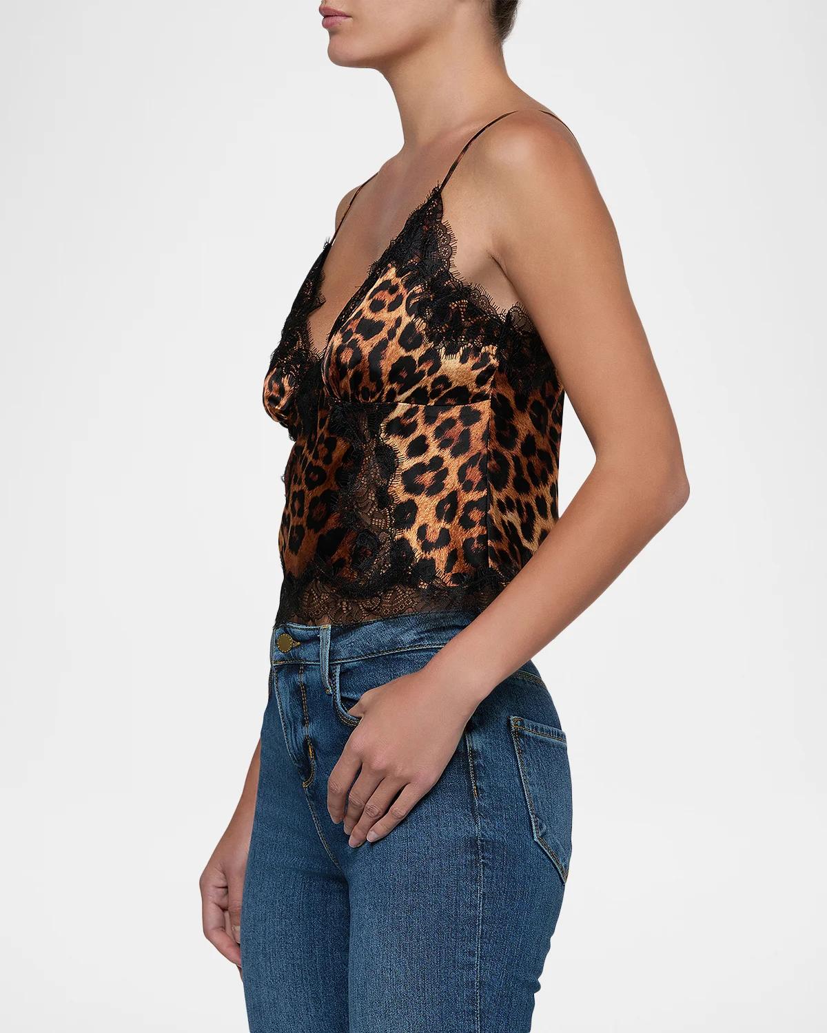 Kimber Leopard Silk Lace Cami - thumbnail 5