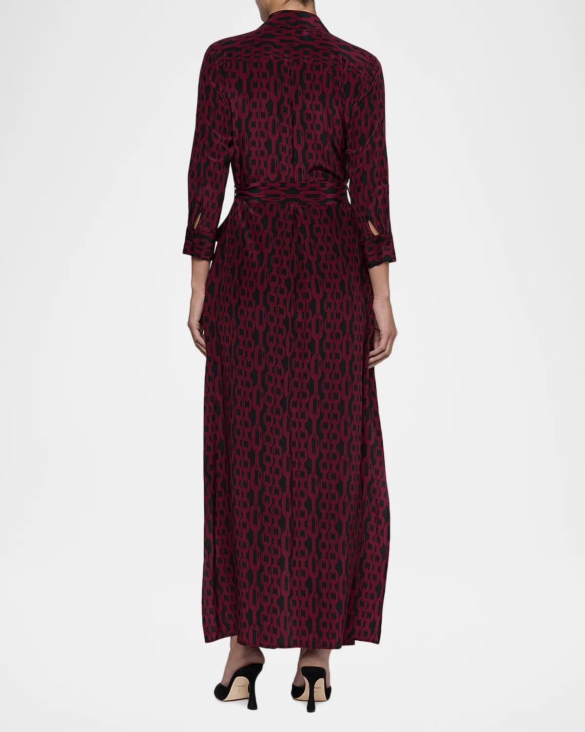 Cameron Printed Silk Maxi Shirtdress - thumbnail 3