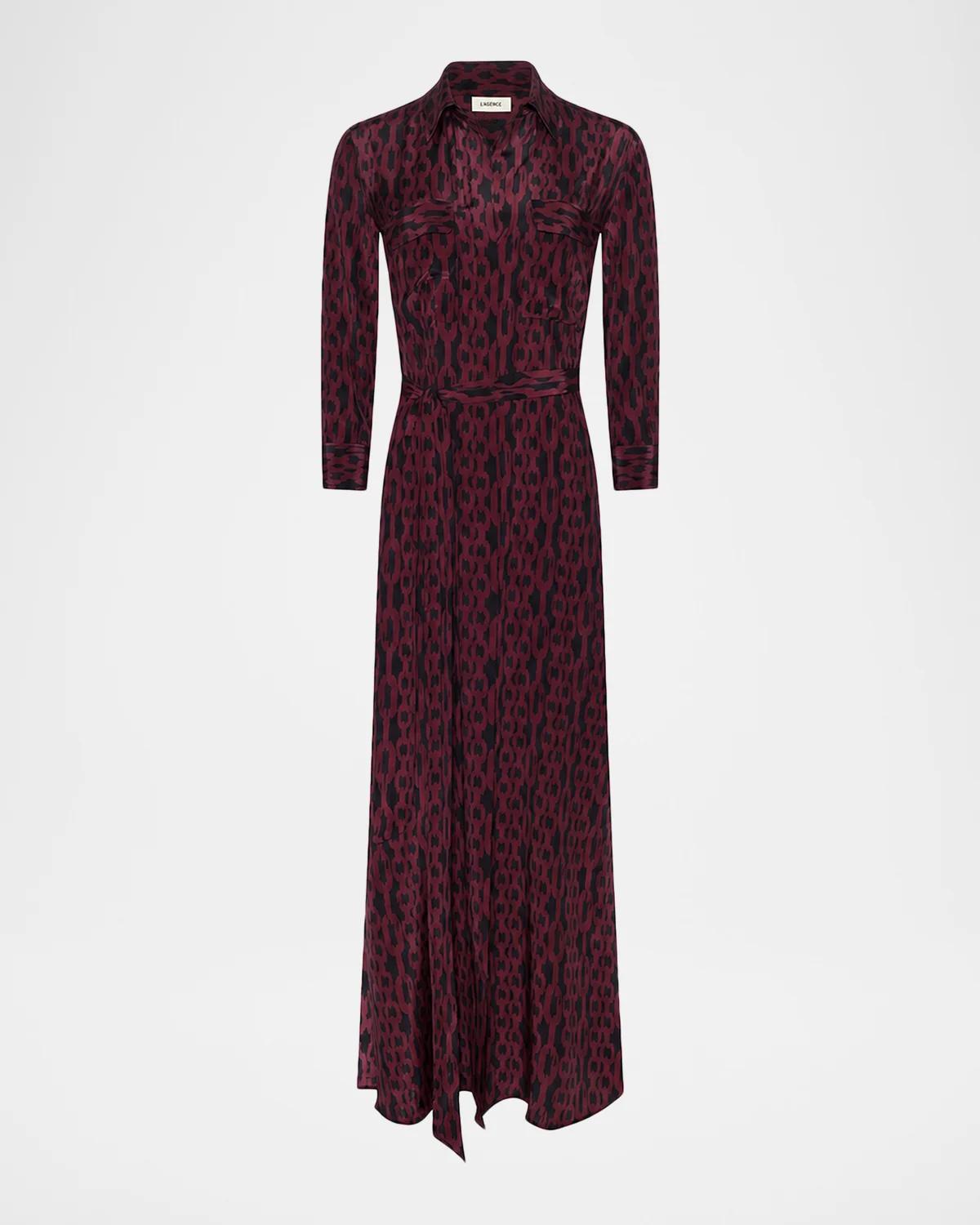 Cameron Printed Silk Maxi Shirtdress