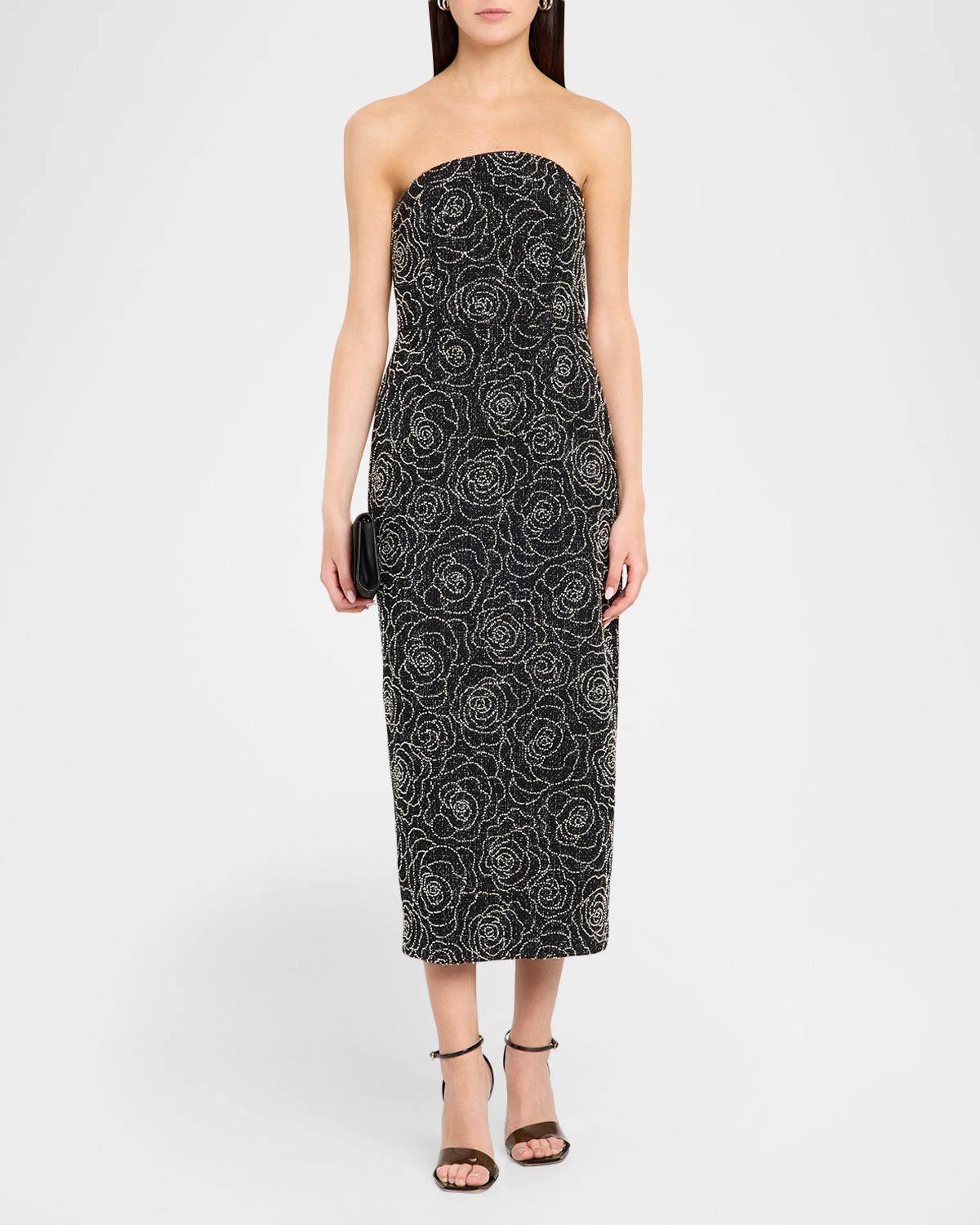 Kait Floral Beaded Column Midi Dress - thumbnail 2
