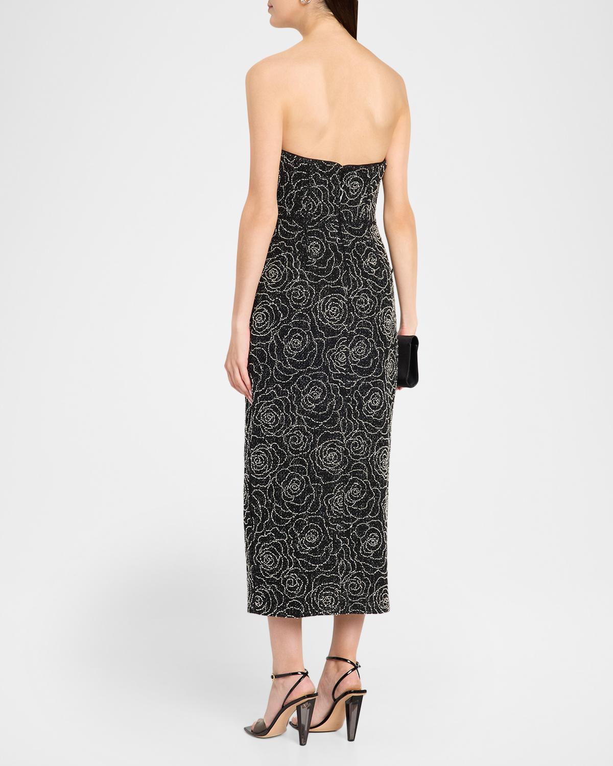 Kait Floral Beaded Column Midi Dress - thumbnail 3