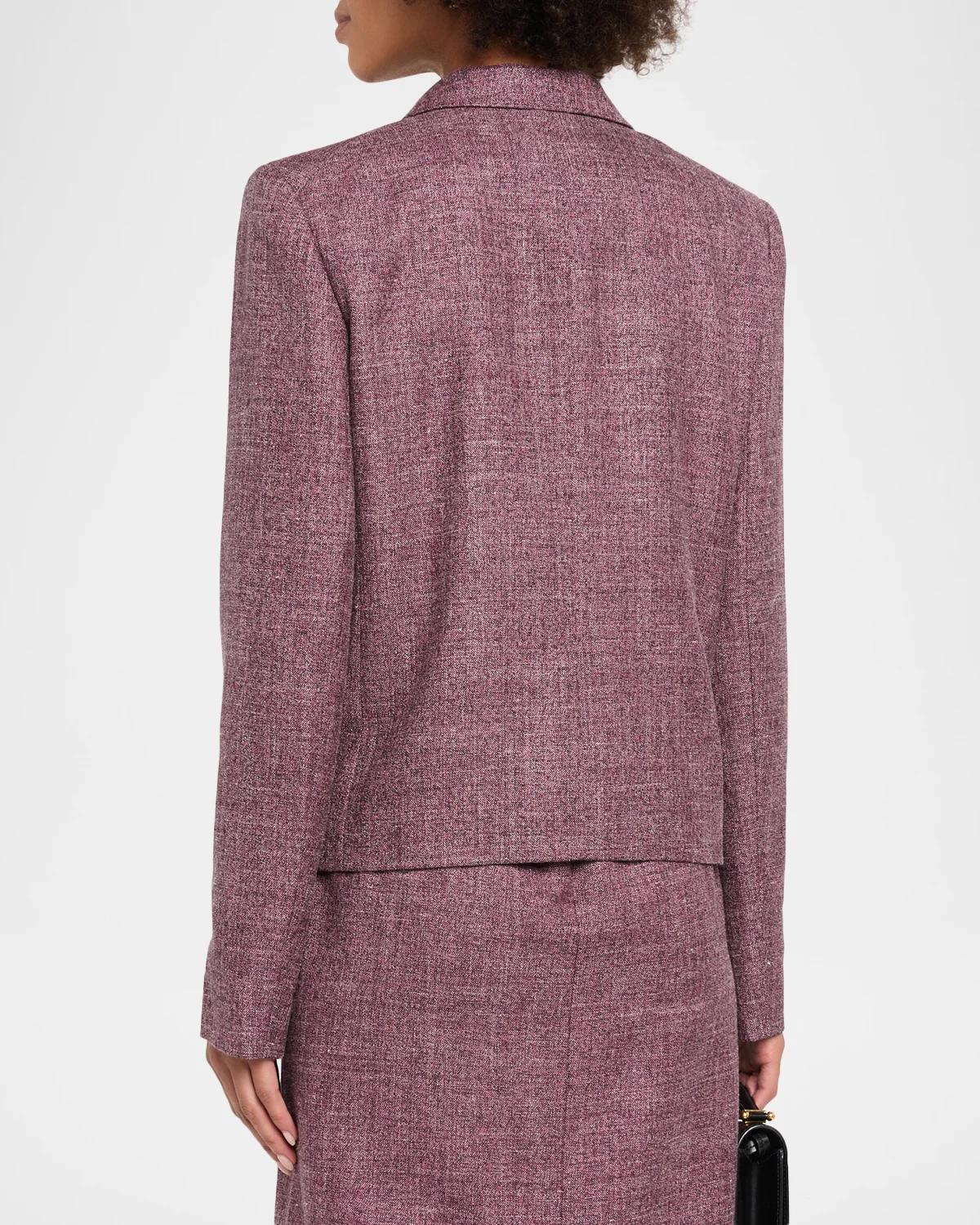 Cropped Wool Mouline Boyfriend Blazer - thumbnail 3