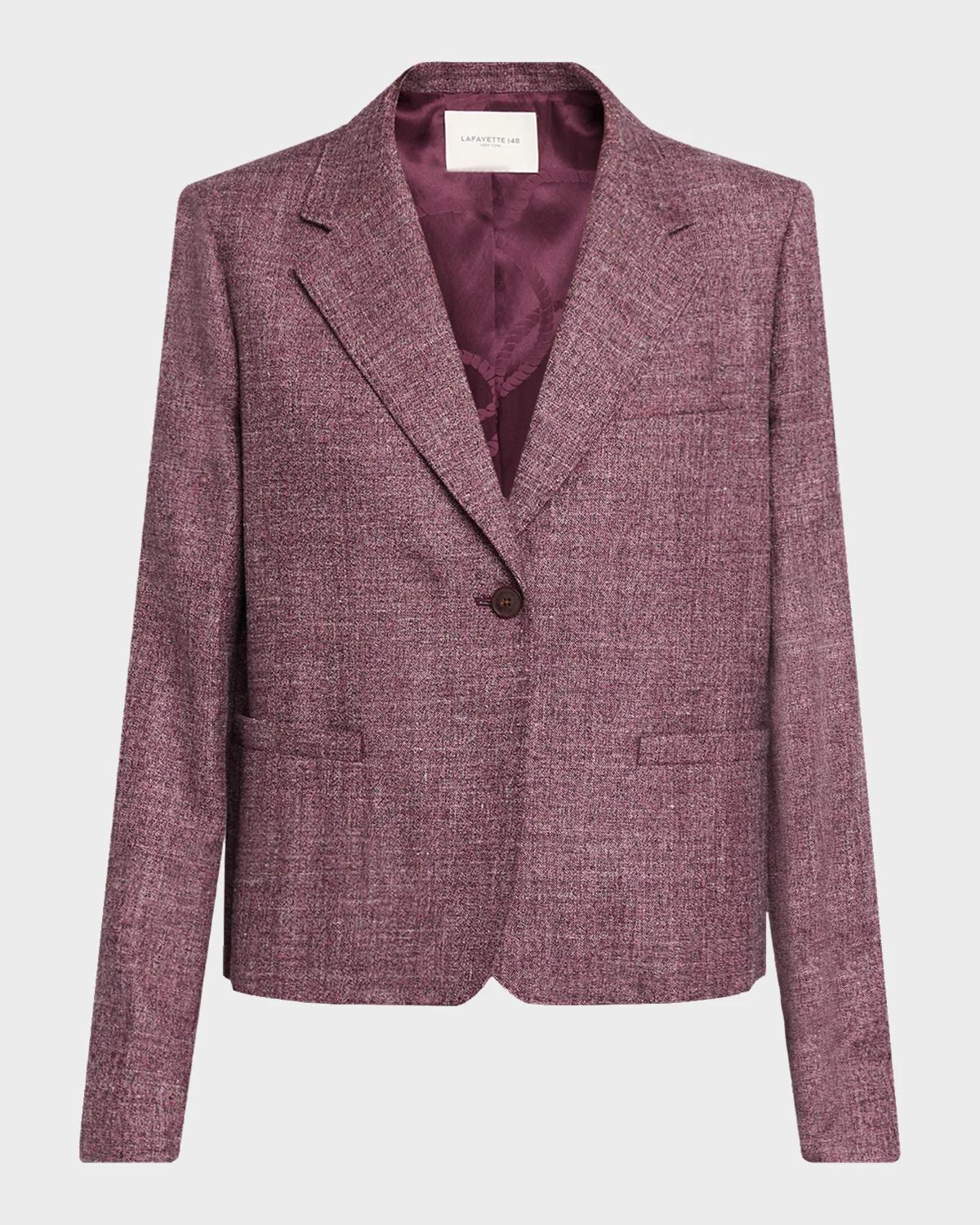 Cropped Wool Mouline Boyfriend Blazer