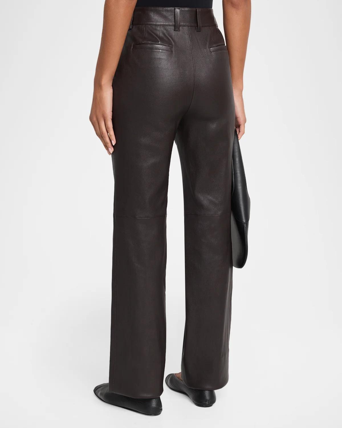 Bond Straight-Leg Leather Pants - thumbnail 3