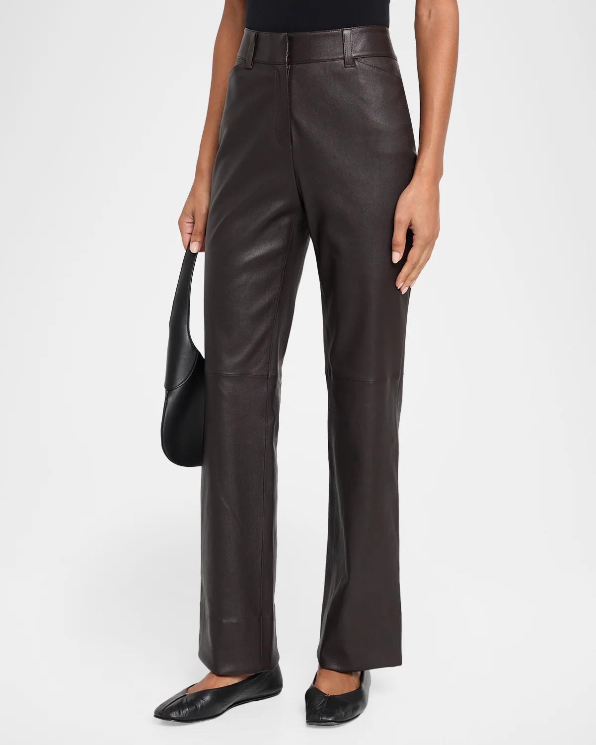 Bond Straight-Leg Leather Pants - thumbnail 4