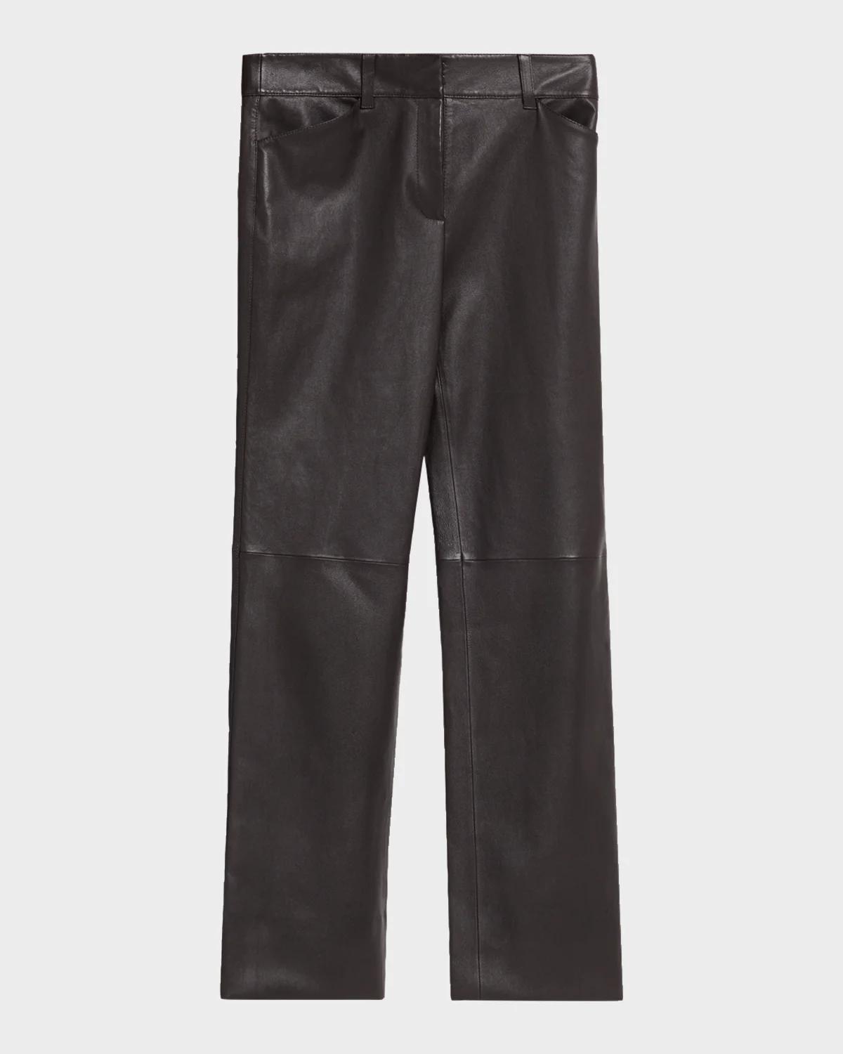 Bond Straight-Leg Leather Pants